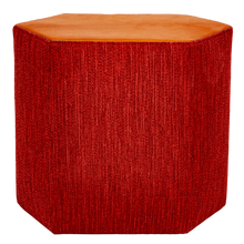 Load image into Gallery viewer, Leather Top Honeycomb Poufs