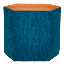 Load image into Gallery viewer, Leather Top Honeycomb Poufs