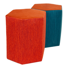 Load image into Gallery viewer, Leather Top Honeycomb Poufs