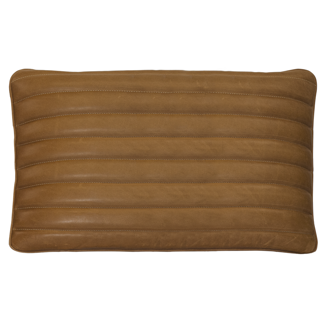Horizontal Channel Pillow - Faux Leather
