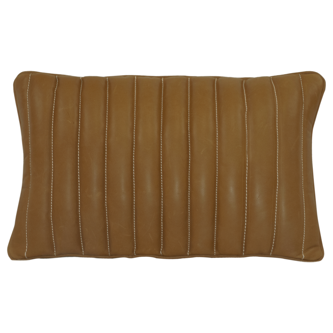 Vertical Channel Pillow - Faux Leather